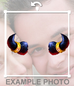 Autocollant avec un dessin de deux cornes 