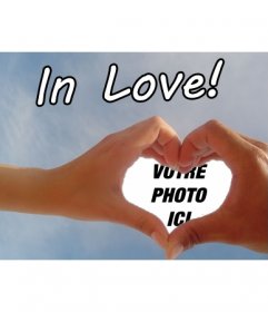Créez votre valentine, Valentine"s Day, personnalisé avec votre photo ou juste une touche d"amour à une photographie prise à deux mains un cœur comme un cadre