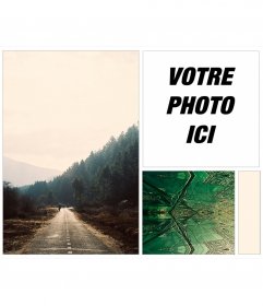 Collage de mettre votre photo sur un fond de forêt et fractales indie