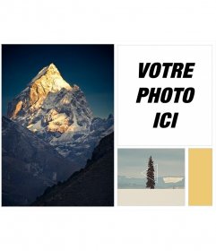 Indie cadre avec le collage de lhiver, avec des montagnes de neige et des paysages