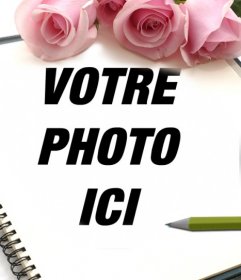 Cadre de roses pour les photos où vous pouvez ajouter une photo à un ordinateur