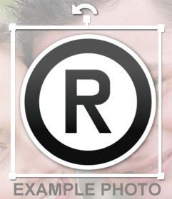 Emoji du symbole de la marque, vous pouvez ajouter un autocollant à vos images avec notre éditeur dimages en ligne