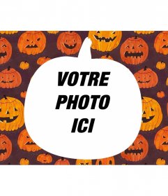 Cadre photo de Halloween avec votre photo comme dautres de citrouille en forme de 