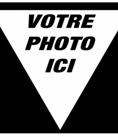 Cadre noir en forme de triangle pour ajouter votre photo pour 