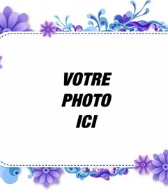 Cadre photo pour votre photo de fleurs violettes et bleues. le violet Mignon