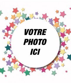 Circulaire cadre photo entourée détoiles pour mettre votre photo. 