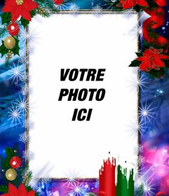 Cadre photo décoré pour Noël et vous pouvez personnaliser avec votre photo