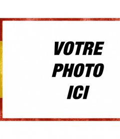 Cadre photo avec un drapeau usé de lEspagne sur la photo que vous téléchargez en