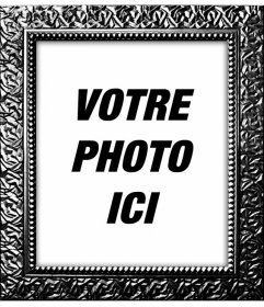 Cadre photo numérique avec une véritable plaqué noir texturé pour décorer vos photos en ligne