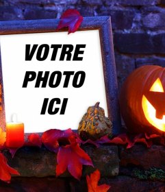 Halloween image cadre avec une citrouille pour votre photo