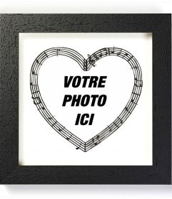 Cadre photo numérique avec un cœur musical 