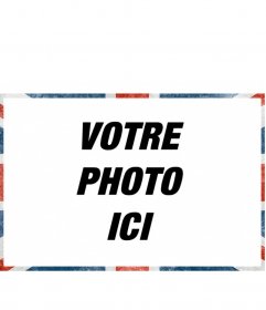 Cadre photo avec un style drapeau britannique grunge pour décorer vos photos en ligne.