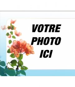 Cadre photo numérique de votre photo. Il s"agit d"une plante verte avec des pétales de feuilles simule la teinte rouge-orange