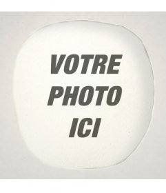 Cadre photo rond de papier texturé avec un trou au centre, et un filtre en papier semi-transparente.