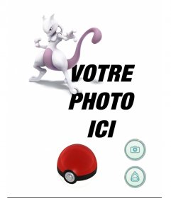 Effet photo avec Mewtwo dans Pokemon Go jeu à ajouter votre photo
