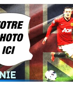 Montage avec Wayne Rooney, l'attaquant de l'équipe anglaise. 