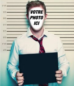 Montage de mettre votre visage et regardez comme un criminel avec une affiche Envoyez votre image