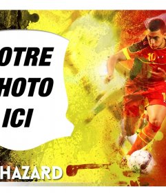 Montage avec Eden Hazard, la jeune sélection de footballeur belge