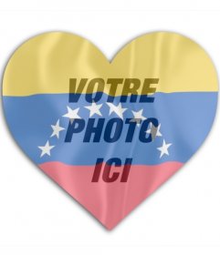 Montage photo de coeur Venezuela forme drapeau à mettre sur votre photo de profil