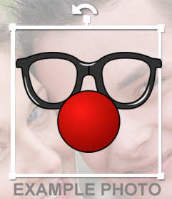 Photomontages en ligne de clown, lunettes et nez rouge
