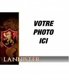 Photomontage avec le bouclier de la maison Lannister
