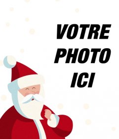 Illustration du Père Noël avec des boules de neige sur votre photo effet en ligne