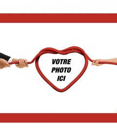 Amour photomontage de mettre une photo sur une corde de cœur