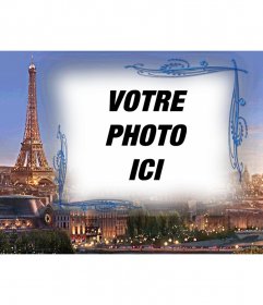 Cadre photo avec un fond Paris, la ville de l"amour pour faire une image