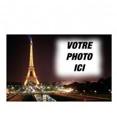 Mettez votre photo en arrière-plan d"une carte postale de la Tour Eiffel et Paris en arrière-plan