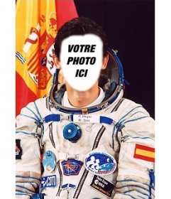 Effet photo où vous pouvez mettre votre visage sur le corps de Pedro Duque, astronaute espagnol