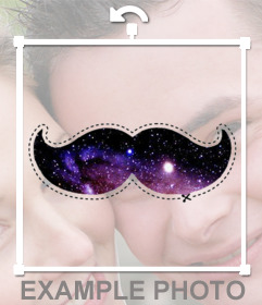 Autocollant de moustache avec un fond de lespace