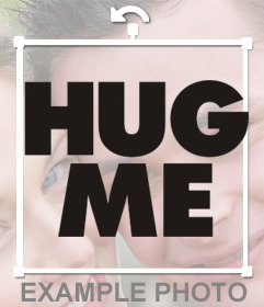 Autocollant avec le texte HUG Men couleur noire pour vos photos