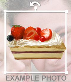 Autocollant avec un morceau de gâteau 