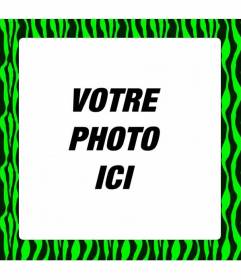 Neon green frame imprimé zèbre pour décorer vos photos numériques