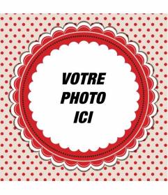 Décorez vos photos avec ce style rétro rouge photoframe carré, blanc et saumon