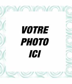 Cadre carré avec des motifs circulaires formant une mosaïque aigue-marine