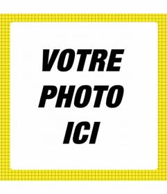 Cadre photo carré avec des boîtes jaunes avec des lignes noires pour décorer