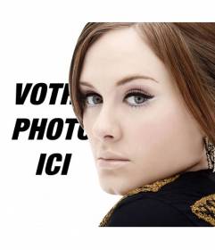Photomontage avec la chanteuse Adele dans laquelle vous pouvez obtenir une photo avec son portrait et les vôtres et ajouter du texte