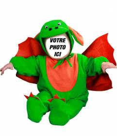 Photomontage pour modifier un costume de dragon vert avec votre photo