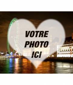 Photomontage de l"amour à Londres avec un oeil de Londres et du paysage cÅur de cadre en forme où vous pouvez mettre votre photo