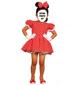 Photomontage du costume Minnie Mouse pour ajouter un visage