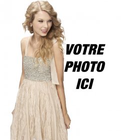 Photomontage avec Taylor Swift dans une robe brillante d'apparaître avec elle dans une photo et personnaliser avec du texte