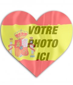 Effet photo du drapeau de lEspagne en forme de coeur pour photo de profil sur lequel