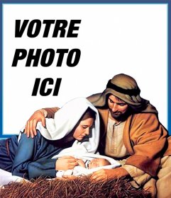 Carte de Noël Jesus Manger pour télécharger votre photo