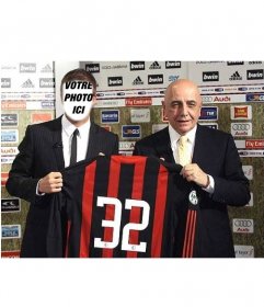 photo personnalisable montage de David Beckham avec le maillot de Milan 