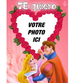 Cadre de mettre votre photo, roses et en forme de coeur par un prince et une princesse. Envoyez-le comme une surprise pour la Saint Valentin