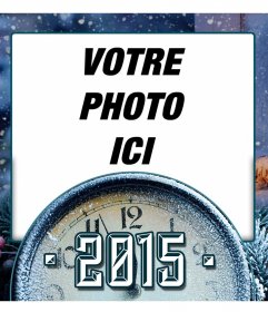 Cadre photo numérique avec une montre de neige 2015