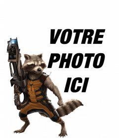 Photomontage avec Rocket Raccoon des Gardiens de la Galaxie