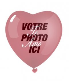 Votre photo avec la transparence d"un ballon en forme de coeur rouge avec un "Je t"aime." Idéal pour la Saint-Valentin