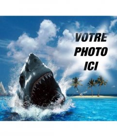 Photomontage dun requin mordre votre photo